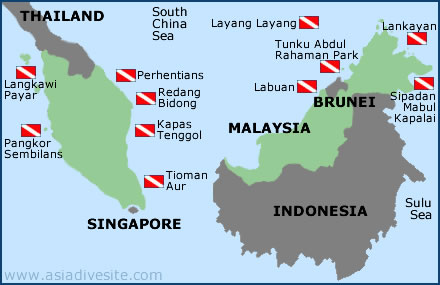 malaysia map diving